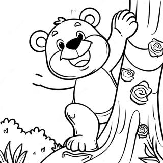 Przygodowy Brazowy Niedzwiedz Wspinajacy Sie Na Drzewo Do Kolorowania 79953-22009