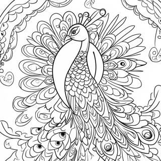 Kolorowanka Z Eleganckim Pawiem Prezentujacym Piora 80236 22225