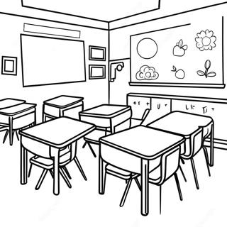 Kolorowa Klasa W Pierwszym Dniu Przedszkola Kolorowanka 80390 22345