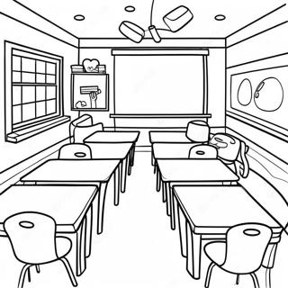 Kolorowa Klasa W Pierwszym Dniu Przedszkola Kolorowanka 80390 22347