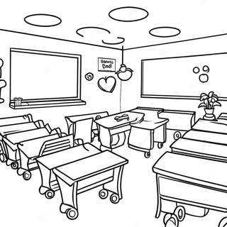 Kolorowa Klasa W Pierwszym Dniu Przedszkola Kolorowanka 80390 22348