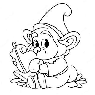 Kolorowanka Figlarnego Gnomka Walentynkowego Z Lukiem Kupidyna 81082-22887