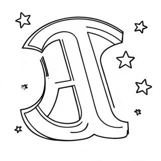 Kolorowanka Litery N Z Nocnym Niebem 81264-23029