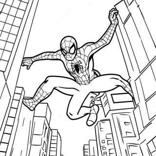 Kolorowanka Spiderman Hustajacy Sie Przez Miasto 81314-23061