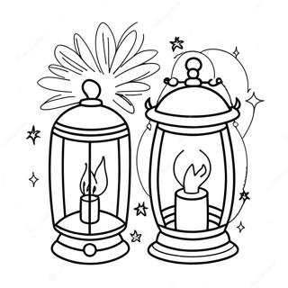 Kolorowanka Kolorowe Lampiony I Fajerwerki 81957-23564