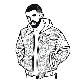 Kolorowanka Z Drakeem W Kolorowej Kurtce 82447 23979