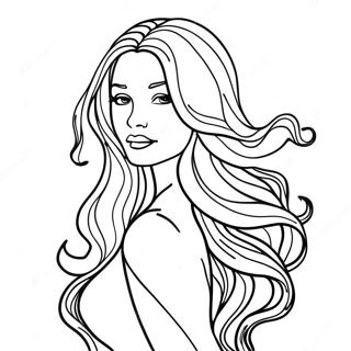 Dlugie Falujace Wlosy Kolorowanka 82600 24090