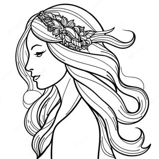 Dlugie Falujace Wlosy Kolorowanka 82600 24092