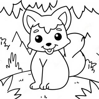 Zabawny Kawaii Lis W Lesie Kolorowanka 83089-24469