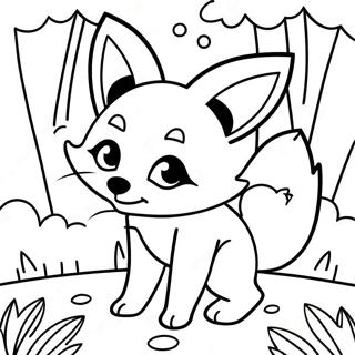 Zabawny Kawaii Lis W Lesie Kolorowanka 83089-24470