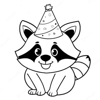 Kolorowanka Z Szopem W Kapeluszu Imprezowym 84267 25402