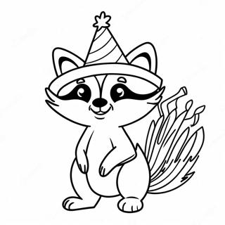 Kolorowanka Z Szopem W Kapeluszu Imprezowym 84267 25403