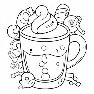 Kolorowanka Z Fantazyjna Goraca Czekolada I Laskami Cukrowymi 84368-25480