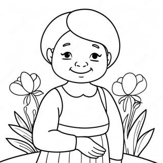 Kolorowanka Urocza Babcia Z Kwiatami 84547-25609