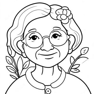 Kolorowanka Urocza Babcia Z Kwiatami 84547-25610