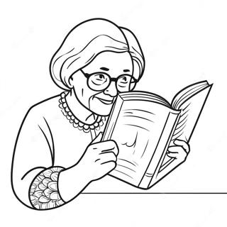 Kolorowanka Slodka Babcia Czytajaca Ksiazke 84549 25619