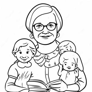 Kolorowanka Babcia Z Wnukami 84550-25623
