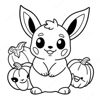 Kolorowanka Urocze Eevee Z Dyniami 84932-25919