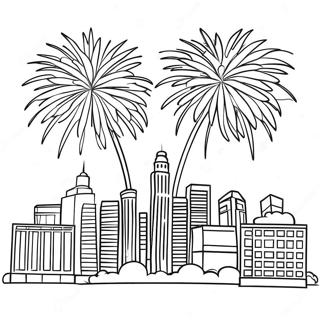 Kolorowanka Z Fajerwerkami Nad Miastem 85161-26177