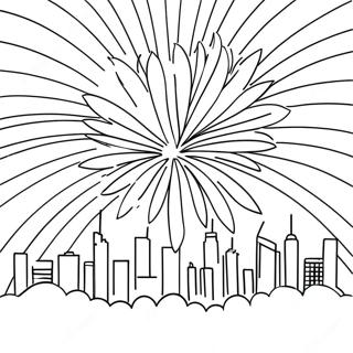 Kolorowanka Z Fajerwerkami Nad Miastem 85161-26178