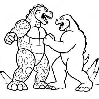 Kolorowanka Epickiej Bitwy Godzilli Z Kongiem 85314-26291