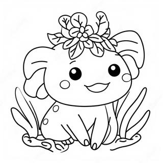 Kolorowanka Szczesliwego Aksolotla Z Kwiatowa Korona 8568 1683