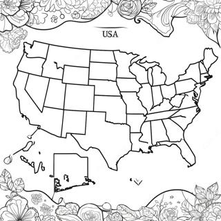 Mapa Usa Kolorowanki