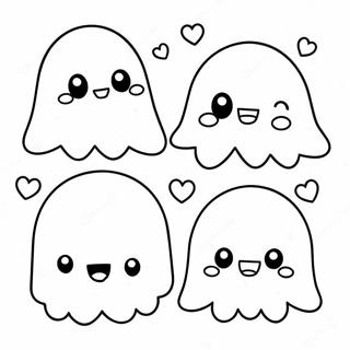 Urocze Kawaii Duchy Halloween Kolorowanka 86749 27416