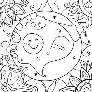 Zabawne Boho Slonce I Ksiezyc Kolorowanka 88443 28905