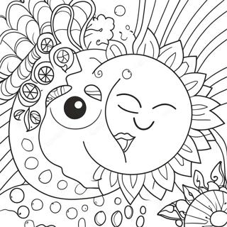 Zabawne Boho Slonce I Ksiezyc Kolorowanka 88443 28908