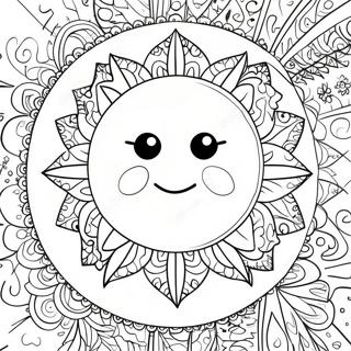 Szczegolowe Boho Slonce I Ksiezyc Kolorowanka 88445-28915