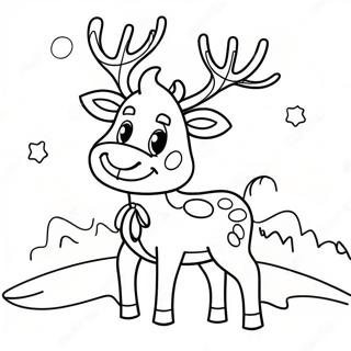Szczesliwy Renifer Z Lampkami Swiatecznymi Kolorowanka 88471-28935