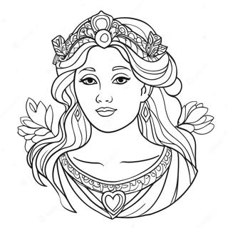 Elegancka Bogini Milosci Strona Do Kolorowania 89295 29569