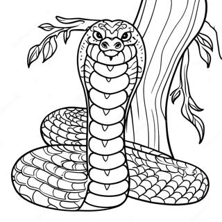 Kolorowanka Z Krolewska Kobra Owinieta Wokol Drzewa 91072 30945
