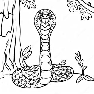 Kolorowanka Z Krolewska Kobra Owinieta Wokol Drzewa 91072 30948
