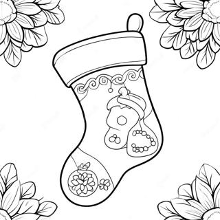 Kolorowanka Ozdobionej Skarpety Bozonarodzeniowej 91434 31299