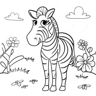 Kolorowanka Z Zebra Na Kolorowym Tle 91711 31507