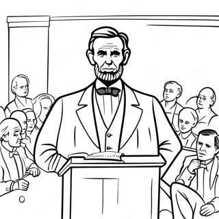 Abraham Lincoln Wyglaszajacy Przemowienie Kolorowanka 92045-31779