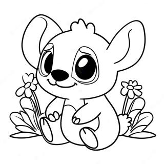 Uroczy Stitch Z Kwiatami Kolorowanka 92376-32026