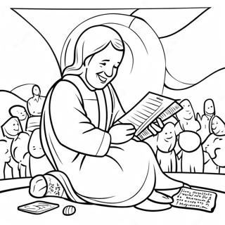 Radosna Scena Modlitwy Panskiej Kolorowanka 92917-32451