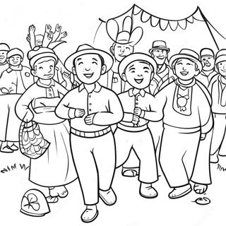 Kolorowanka Z Tradycyjnymi Festiwalami Wiejskimi 93459 32879