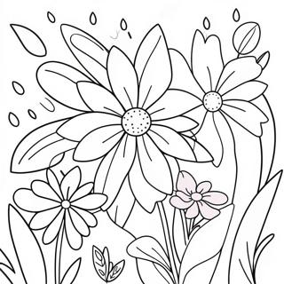 Kolorowa Lipcowa Kolorowanka Z Kwiatami W Ogrodzie 93845-33178