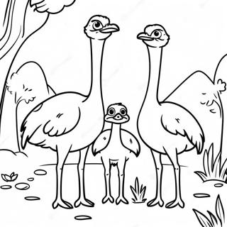 Kolorowanka Z Rodzina Strusi W Dziczy 94721-34052