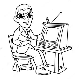 Kolorowanka Z Alastorem Grajacym Na Radiu 94877-34174