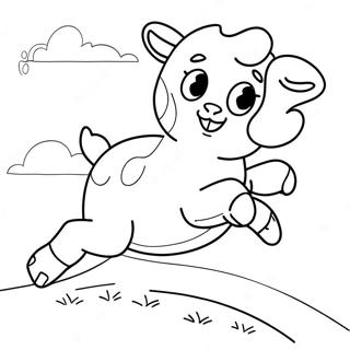 Kolorowanka Z Figlarna Owieczka Skaczaca 95030-34286