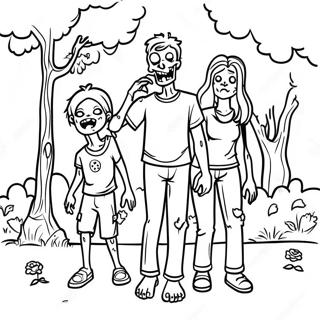 Kolorowanka Zombie Rodzina W Parku 95108-34349