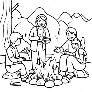 Rodzinne Spotkanie Przy Ognisku Kolorowanka 96182 35223