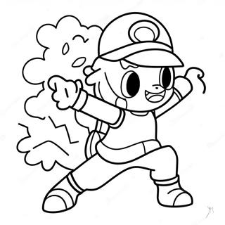 Kolorowanka Asha Jako Trenera Pokemona W Walce 96595 35542