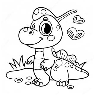 Kolorowanka Uroczy Dinozaur Na Urodziny 96800 35866