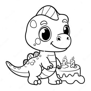 Kolorowanka Uroczy Dinozaur Na Urodziny 96800 35867